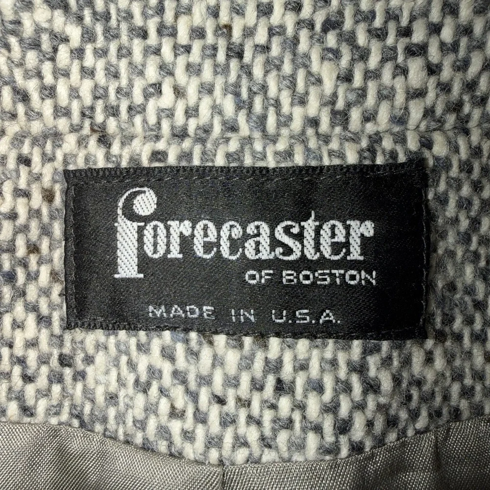 Forecaster of Boston‎ Vintage Grey Wool Tweed Overcoat Blazer Sz 11/12 BL